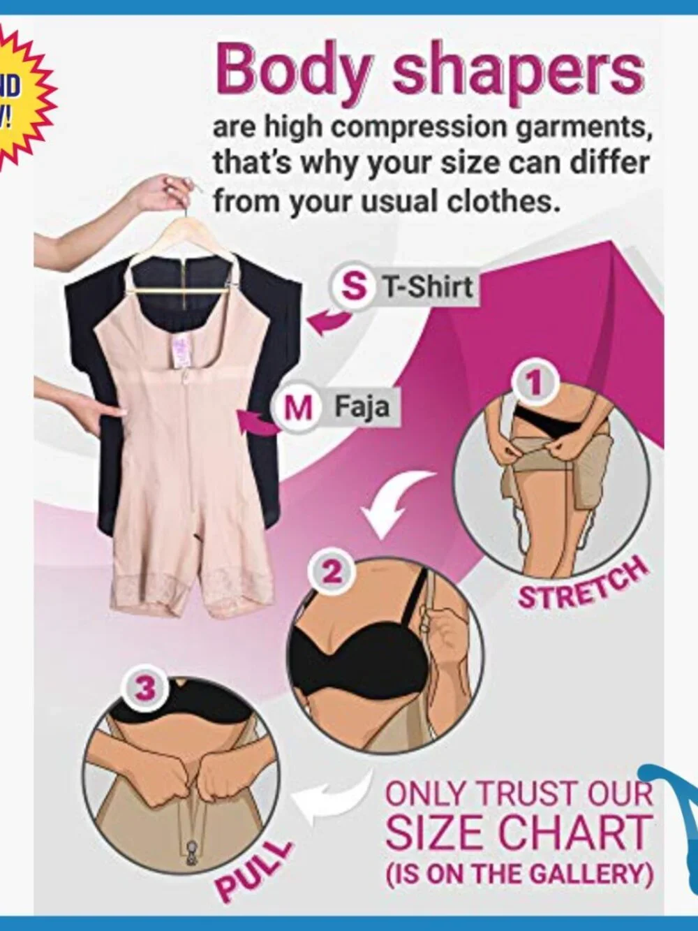 Postpartum Post-Surgery Shapewear Bodysuit with Zipper Compression